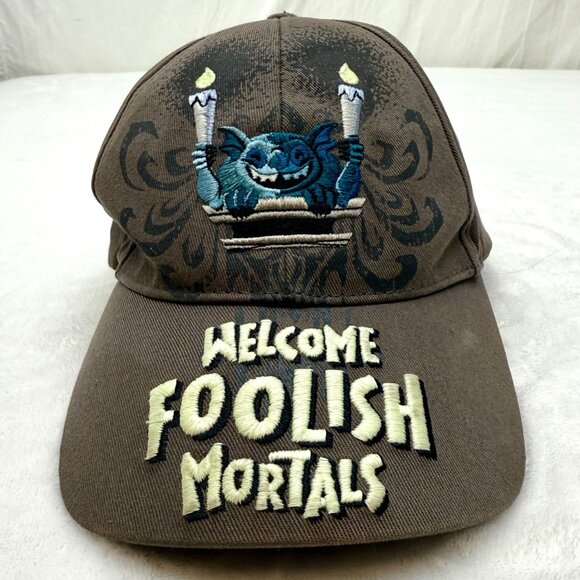 Disney Haunted Mansion Welcome Foolish Mortals Gargoyle Adj Youth Cap Gray (B) - Picture 2 of 12
